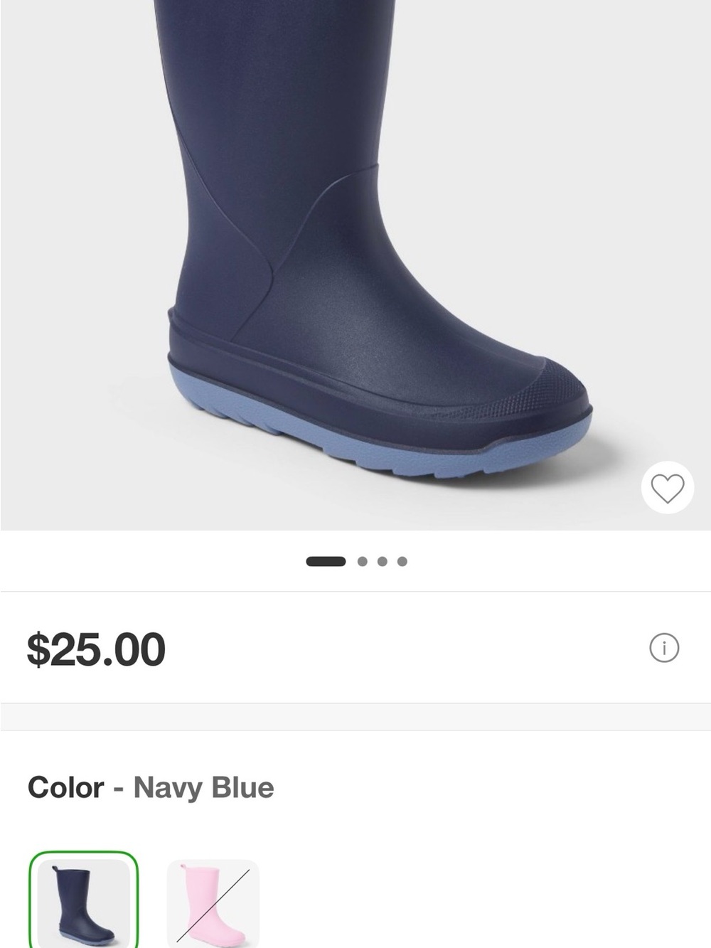 Cat & Jack Navy Blue Kids Rain Boots